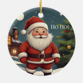 Festive Santa Ho Ho Merry Christmas Ornament (Hinten)