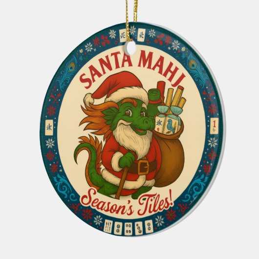 Festive Santa Mahj Ornament (Links)