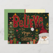 Festive Santa Presents Believe Inspirivity  Postkarte (Vorne/Hinten)