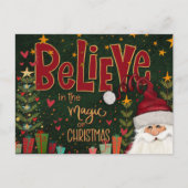 Festive Santa Presents Believe Inspirivity  Postkarte (Vorderseite)