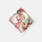 Festive Santa Rudolph Christmas Napkins Holiday Serviette (Ecke)