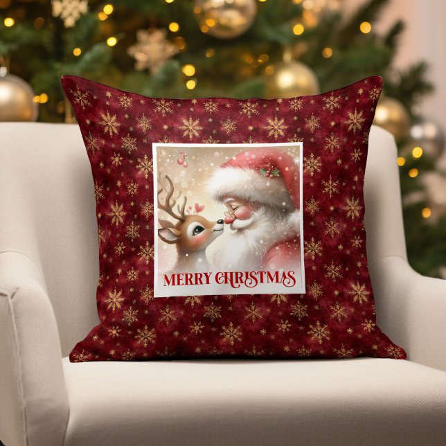 Festive Santa Rudolph Holiday Pillow Xmas Decor Kissen (Festive Santa Rudolph Holiday Pillow for Xmas Decor
)