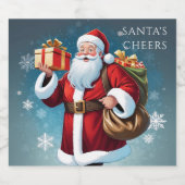 Festive Santa’s Cheers Merry Christmas Holiday Alkoholflaschenetikett (Einzelnes Label)