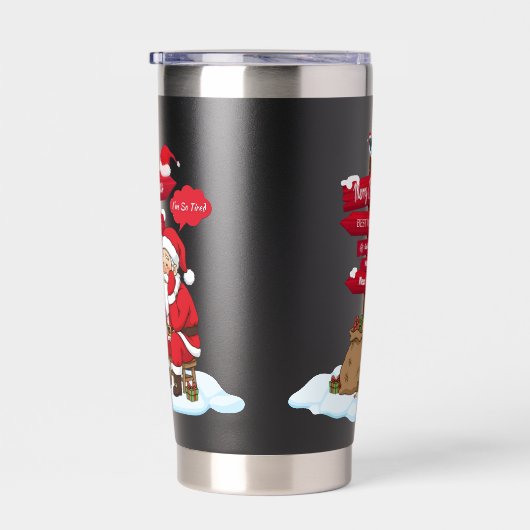 Festive Santa Signpost 11 oz Dual Tone Ceramic Mug Thermobecher (Rechts)