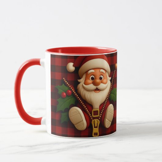 Festive Santa Zipper | Plaid Christmas Drinkware Tasse (Links)