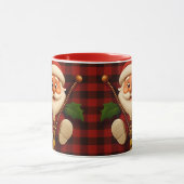 Festive Santa Zipper | Plaid Christmas Drinkware Tasse (Zentrum)