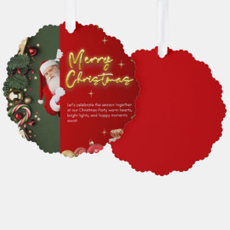 Festive Scalloped Ornament Card – Holiday