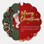 Festive Scalloped Ornament Card – Holiday Karte (Vorderseite)