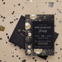 Festive Schwarze Gold Ornamente Silvester Party