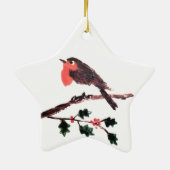 Festive Scottie Dog Robins Keramikornament (Hinten)