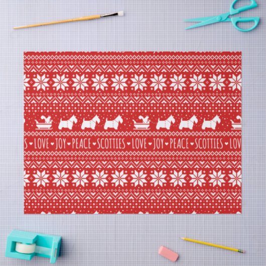 Festive Scottie Hunde Weihnachten | Schottische Te Seidenpapier (Basteln)