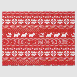 Festive Scottie Hunde Weihnachten Schottische Te Seidenpapier