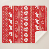 Festive Scottie Hunde Weihnachten | Schottische Te Sherpadecke (Vorderseite (Horizontal))
