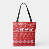 Festive Scottie Hunde Weihnachten | Schottische Te Tasche (Rückseite)