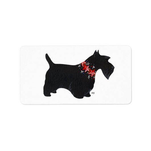 Festive Scottie Stickers! Adressaufkleber (Vorne)