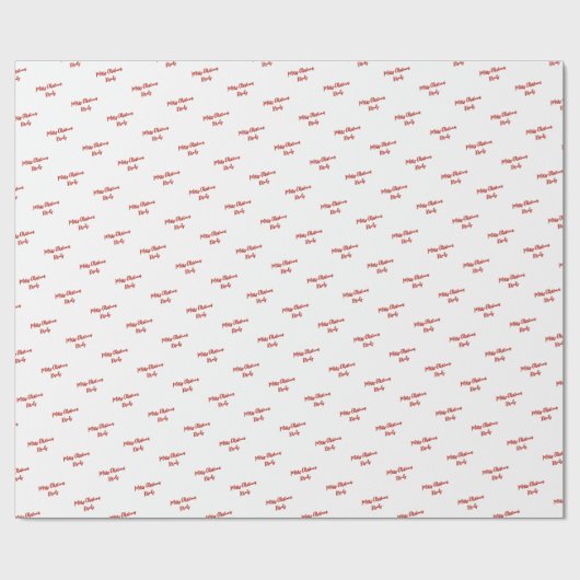 Festive Script Custom Text Christmas Geschenkpapier (Flach)