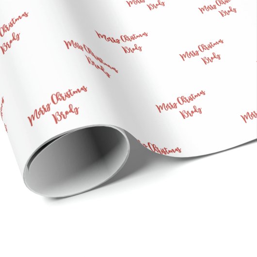 Festive Script Custom Text Christmas Geschenkpapier (Rolleneckpunkt)