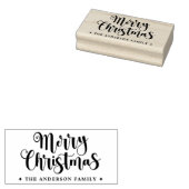 Festive script Merry Christmas custom name Gummistempel (Stempel)