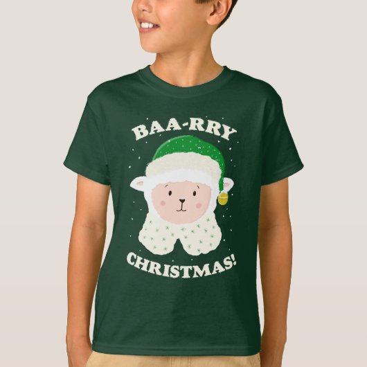 Festive Sheep Says Baa-rry Christmas! T-Shirt (Vorderseite)