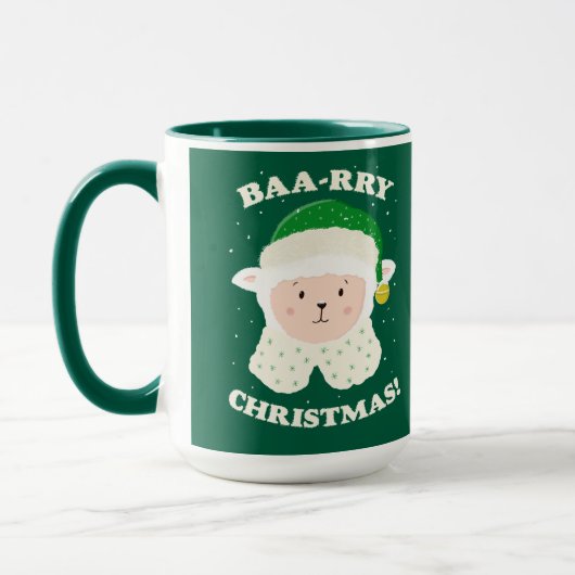 Festive Sheep Says Baa-rry Christmas! Tasse (Links)