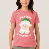 Festive Sheep Says Baa-rry Christmas! Tri-Blend Shirt (Vorderseite)