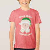 Festive Sheep Says Baa-rry Christmas! Tri-Blend Shirt (Vorderseite)