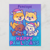 Festive Shiba Inu Poodle Dachshund Postkarte (Vorderseite)
