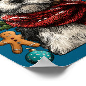 Festive Shih Tzu With Santa Hat Snowy Winter Chris Poster (Ecke)