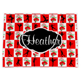 FESTIVE SKATEN PERSONALISIERT CHRISTMAS GIFT BAG GROßE GESCHENKTÜTE