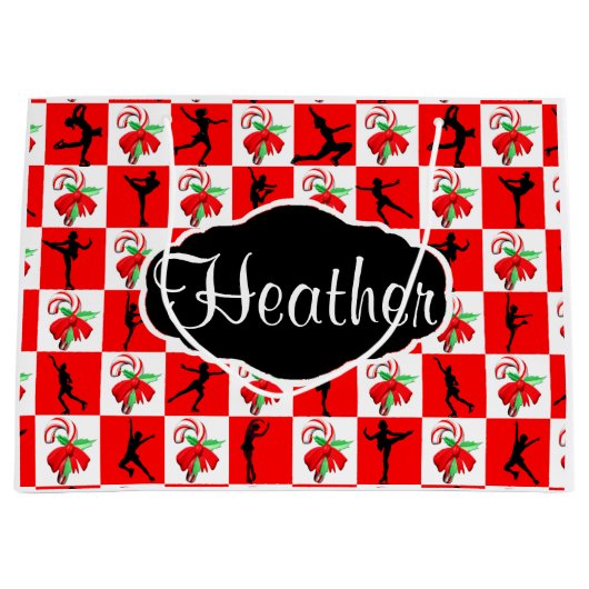 FESTIVE SKATEN PERSONALISIERT CHRISTMAS GIFT BAG GROßE GESCHENKTÜTE (Vorderseite)