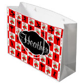 FESTIVE SKATEN PERSONALISIERT CHRISTMAS GIFT BAG GROßE GESCHENKTÜTE (Rückseite Schrägansicht)