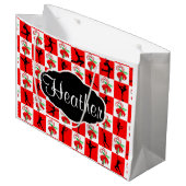 FESTIVE SKATEN PERSONALISIERT CHRISTMAS GIFT BAG GROßE GESCHENKTÜTE (Vorderseite Schrägansicht)