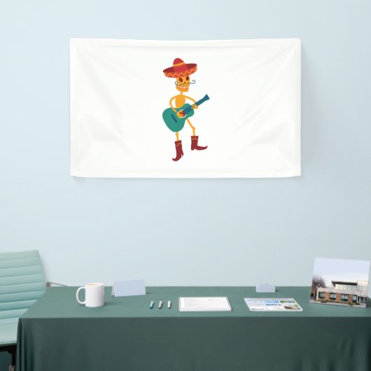 Festive Skeleton Guitar Player Banner (Messeveranstaltung)