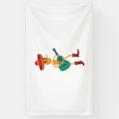 Festive Skeleton Guitar Player Banner (Vertikal)