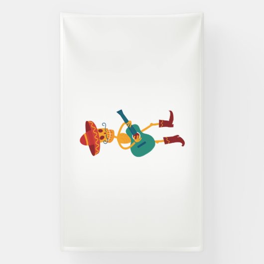 Festive Skeleton Guitar Player Banner (Vertikal)