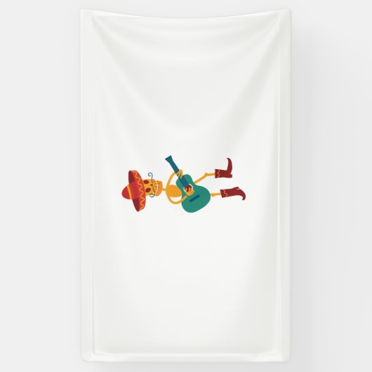 Festive Skeleton Guitar Player Banner (Vertikal)