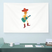 Festive Skeleton Guitar Player Banner (Messe)