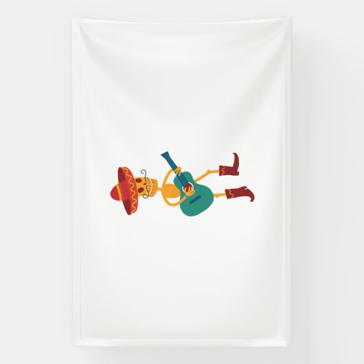 Festive Skeleton Guitar Player Banner (Vertikal)