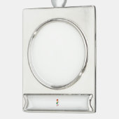 Festive Skeleton Guitar Player Banner-Ornament Silber (Links)