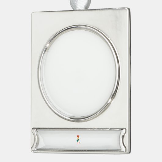 Festive Skeleton Guitar Player Banner-Ornament Silber (Links)