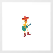 Festive Skeleton Guitar Player Fensteraufkleber (Blatt)