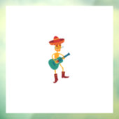 Festive Skeleton Guitar Player Fensteraufkleber (Blatt 3)