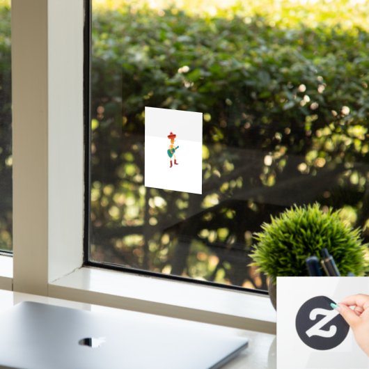 Festive Skeleton Guitar Player Fensteraufkleber (Büro)