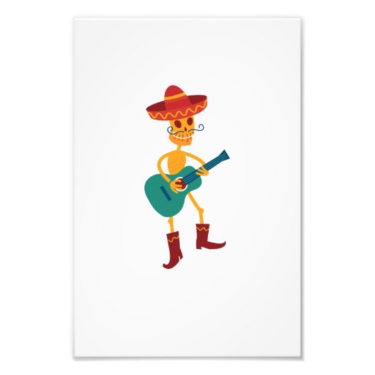 Festive Skeleton Guitar Player Fotodruck (Vorne)