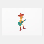 Festive Skeleton Guitar Player Geschenkpapier Set (Vorderseite)