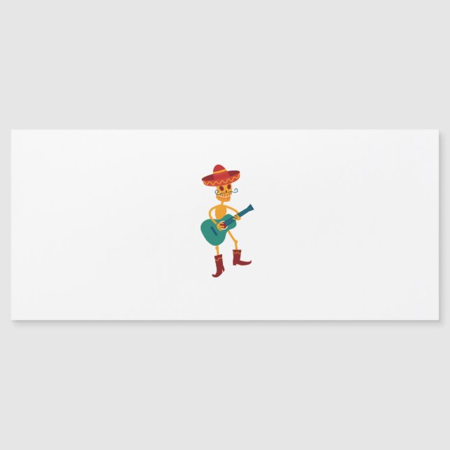 Festive Skeleton Guitar Player Magnetkarte (Vorderseite)
