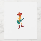 Festive Skeleton Guitar Player Weinetikett (Einzelnes Label)