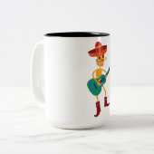 Festive Skeleton Guitar Player Zweifarbige Tasse (Vorderseite Links)