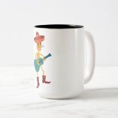 Festive Skeleton Guitar Player Zweifarbige Tasse (VorderseiteRechts)