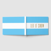 Festive Sky Blue White Stripes LASSEN ES SCHNEE Te Gästebuch (Voll)